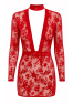 F415 Lovebite Plunging V mini dress