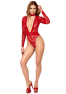 F416 Lovebite Plunging V bodysuit