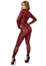 F421 Masquerade Bodystocking avec Zip Trois Voies
