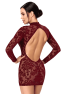 F423 Masquerade Robe courte dos nu