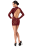 F423 Masquerade Robe courte dos nu