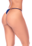 Nuisette transparente bleu poppy avec bonnets brodés, laçage et string - Mapalé