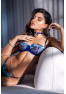 Ensemble 2 pièces transparent bleu poppy avec soutien-gorge brodé et string brésilien - Mapalé