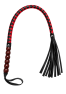 Fouet rouge et noir en simili cuir 80 cm - Dreamy Fetish
