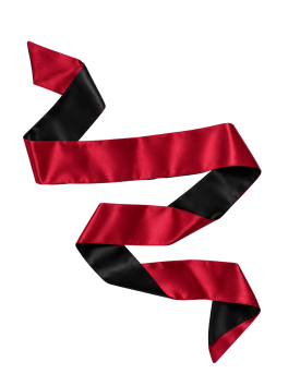 Bandeau satiné réversible rouge et noir, multi-usage - Dreamy Fetish