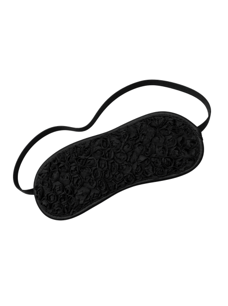 Bandeau pour les yeux noir avec fleurs en tissu en relief - Dreamy Fetish