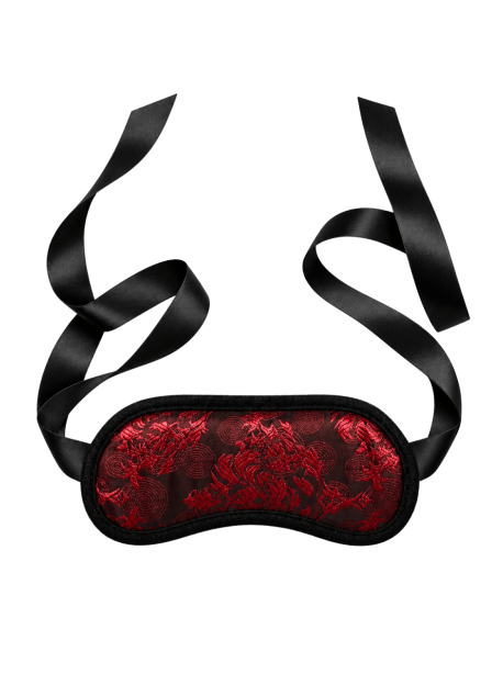 Bandeau pour les yeux motif japonais rouge et noir - Dreamy Fetish