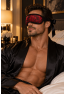 Bandeau pour les yeux motif japonais rouge et noir - Dreamy Fetish