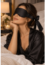 Bandeau satiné noir à nouer - Dreamy Fetish