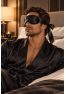 Bandeau satiné noir à nouer - Dreamy Fetish