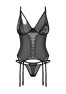 Saturis corset and thong Black