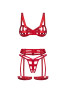Shiny obsession 3 pieces lingerie set