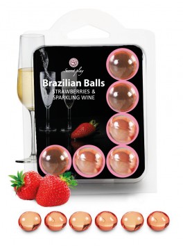 6 brazilian balls fraise et champagne 3386-2