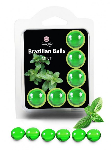 Boite 6 boules brésiliennes de massage erotique à la menthe