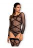 G320 bodystocking noir Obsessive deux pièces