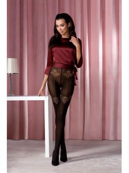 TI113 Tights 20 DEN - Black & Bordeaux