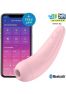Stimulateur Satisfyer Curvy 2+ rose connecté avec son application sur smartphone