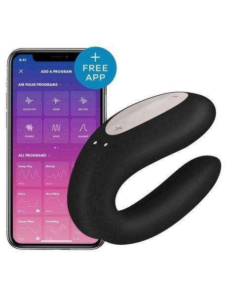 Satisfyer Double Joy Connected Stimulator for Couples - Black