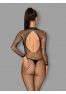 Bodystocking noir en résille et dos nu N121 de la marque de lingerie sexy Obsessive