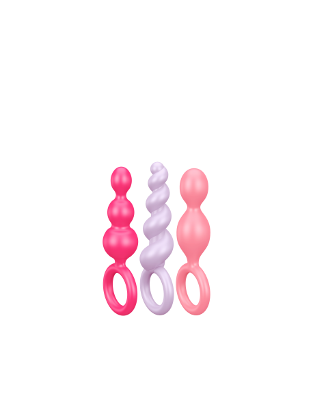 Plug anal Botty Call Satisfyer 3 pcs - Couleurs assorties