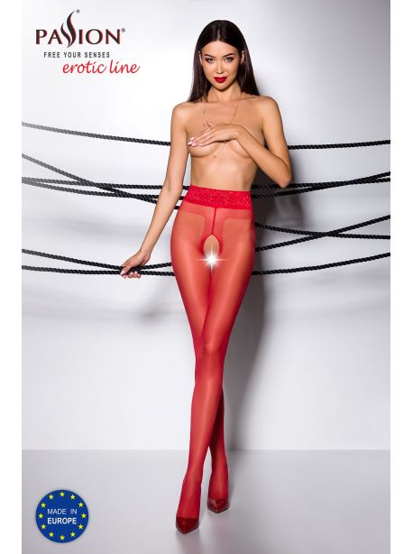 TI001R Collants ouverts - Rouge 