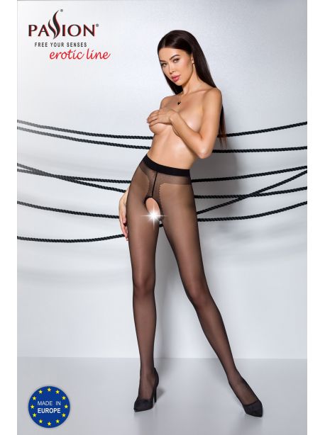 TIOPEN 010 Collants ouverts 20 den - Noir