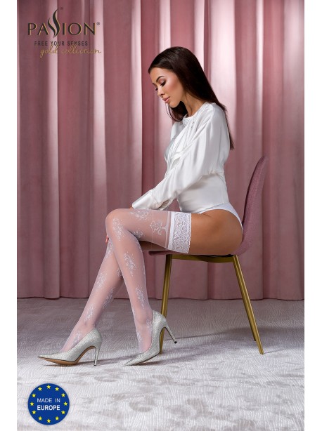 White ST118 stockings from the brand Passion Lingerie