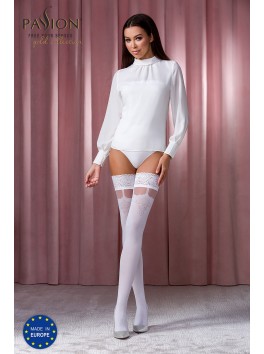Bas sexy blancs ST121 de la marque Passion Lingerie