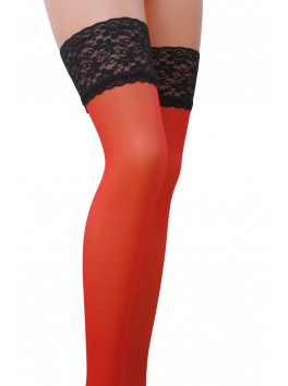 ST004 Stockings 17 DEN - Black & Red