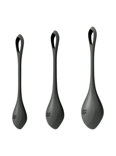 Boules de Geisha - Yoni Power 2 - Satisfyer - Set de 3 - Noir