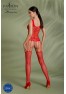 Bodystocking en resille ecoligique rouge ECO BS001 de la marque Passion Lingerie