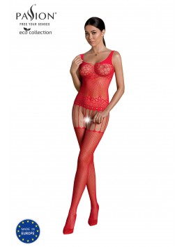 Red ecological bodystocking ECO BS001 from the brand Passion Lingerie