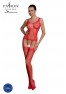 Bodystocking en resille ecoligique rouge ECO BS007 de la marque Passion Lingerie