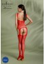 Bodystocking en resille ecoligique rouge ECO BS008 de la marque Passion Lingerie