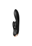 Vibromasseur rabbit chauffant Satisfyer Double Flex Connect Noir distribué par Tendance Sensuelle