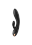 Vibromasseur rabbit chauffant Satisfyer Double Flex Connect Noir distribué par Tendance Sensuelle