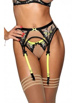 V-10142 Garter belt - Beige-black