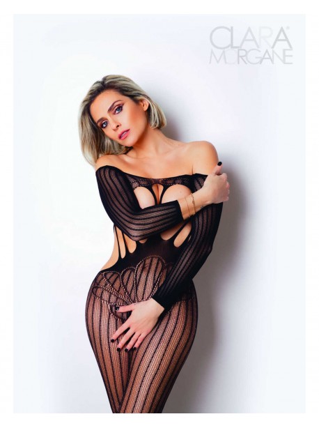 Le numéro 5 bodystocking Clara Morgane - Noir