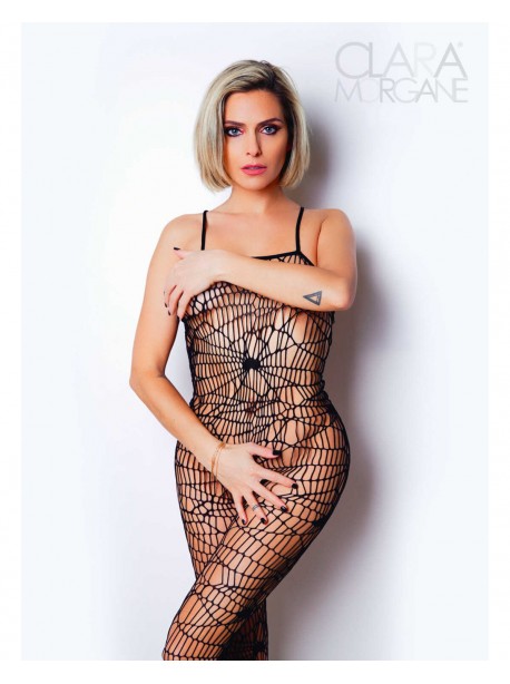 Le numéro 7 bodystocking Clara Morgane - Noir