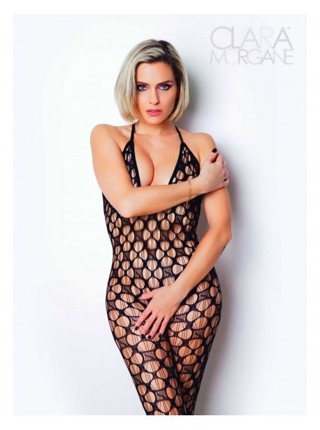 Le numéro 11 bodystocking Clara Morgane - Noir