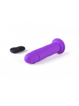 REALISTIC VIBRATOR "R15" FLESH 16.5CM W/ REMOTE CONTROL Purple