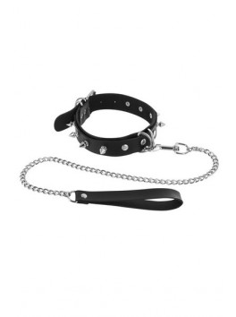 Metal spiked collar and leash Fétish Tentation