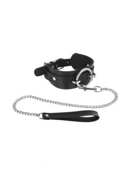 Black collar ring and leash Fetish Tentation