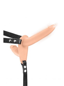 Fetish Tentation vibrating nude double strap-on dildo