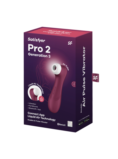 Pro 2 Génération 3 Air pluse Connect App et vibration - Vin rouge Satisfyer