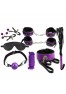 Secret Bondage kit : 8 pieces black and purple set 6197