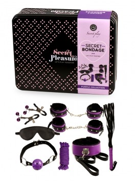 Secret Bondage kit : 8 pieces black and purple set 6197