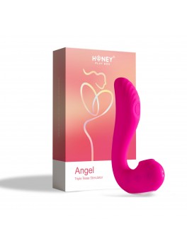 Angel - 3-in-1 Clitoral Sucking Licking and G Spot Vibrator - pink