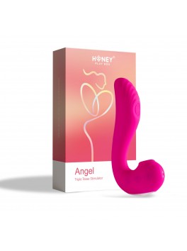 Angel - Vibromasseur 3 en 1 point G et léchage du clitoris - Rose