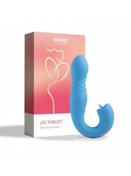 JOI THRUST bleu - Vibromasseur point G - lèche-clitoris - va et vient contrôlé par application